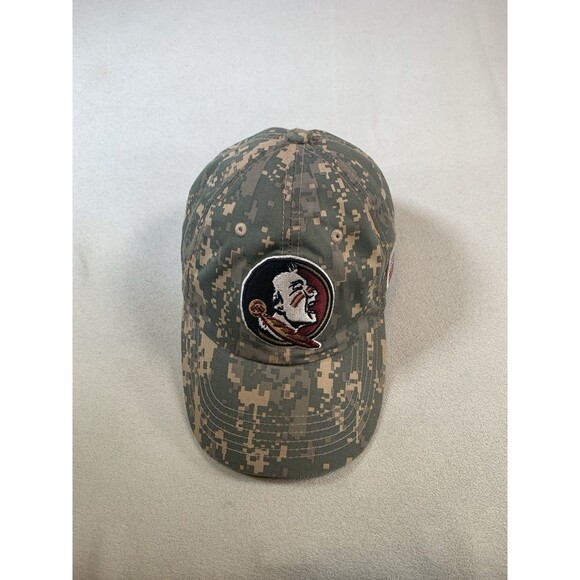 Florida State Seminoles FSU Hat Cap Strapback Camo Camouflage TOW USA Flag - Picture 3 of 7